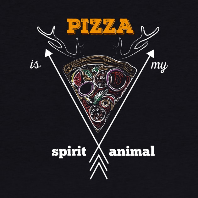Pizza Is My Spirit Animal Happy Pizza Eater Gift by klimentina